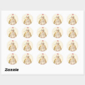 Marie Antoinette Poodle Ronde Sticker (Vel)