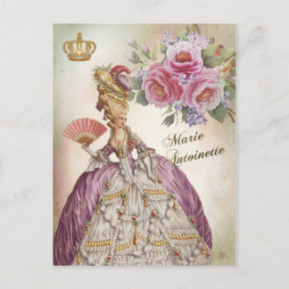 Marie Antoinette Portret Briefkaart  roos