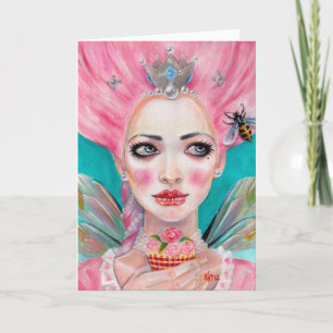 Marie Antoinette Queen Bee - laat ze cupcake eten Kaart