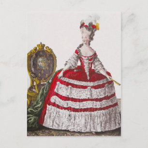 Marie Antoinette Red Mode ~ Briefkaart Dress