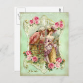 Marie Antoinette Rococo Amateurs Carte postale Dam (Devant / Derrière)