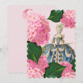 Marie Antoinette Rose Hydrangea Invitations Person (Devant / Derrière)
