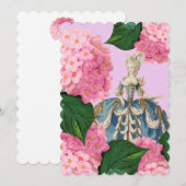 Marie Antoinette Rose Hydrangea Invitations Person (Devant / Derrière)