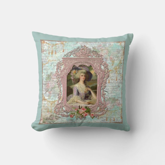 Marie Antoinette Roze Kussen (Voorkant)