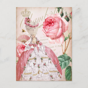 Marie Antoinette Roze  Rozen Briefkaart