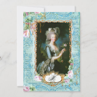 Marie Antoinette-Rozen & Lace-uitnodigingskaart Kaart