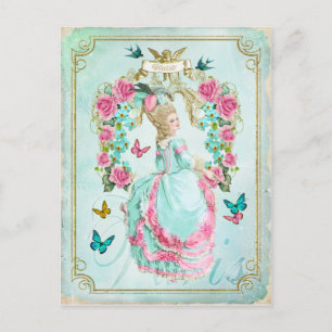 Marie Antoinette Shabby Chic Butterfly Briefkaart