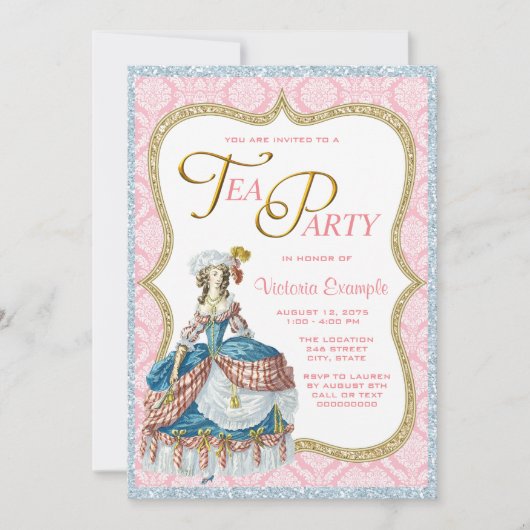 Marie Antoinette Tea Party Kaart (Voorkant)