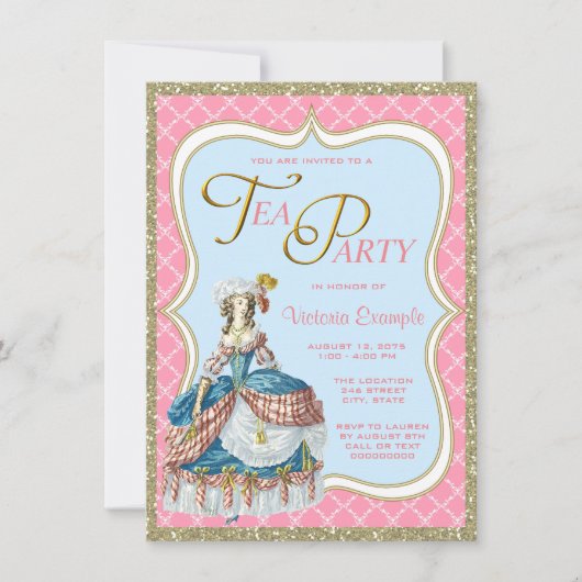 Marie Antoinette Theepartij Kaart (Voorkant)
