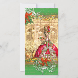 Marie Antoinette Theevisite Kerst Foto Kaart