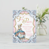 Marie Antoinette Verjaardag Tea Party Kaart (Staand voorkant)