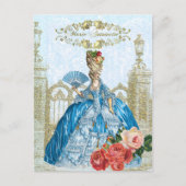 Marie Antoinette Versailles Blauw Briefkaart (Voorkant)