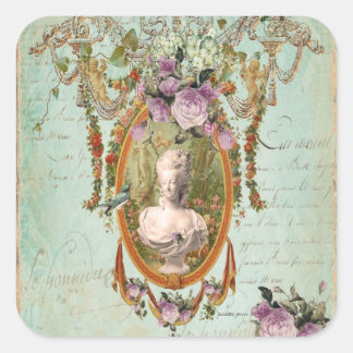 Marie Antoinette Versailles Oude Tuinen Vierkante Sticker