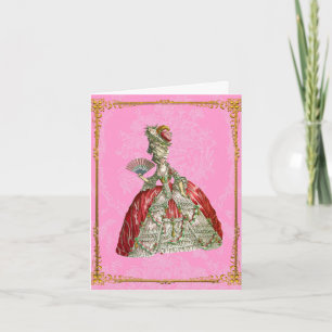Marie Antoinette Vintage Versailles Notitiekaartje
