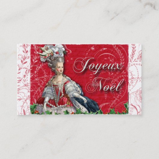 Marie Antoinette Visitekaartjes met kerstcadeaus (Voorkant)