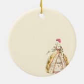 Marie Antoinette White Poodle-kerstversiering Keramisch Ornament (Achterkant)