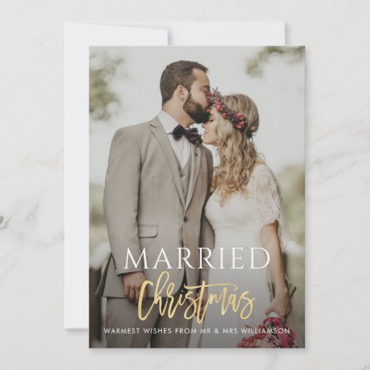 MARIÉ CHRISTMAS or script mariage faire-part (Devant)