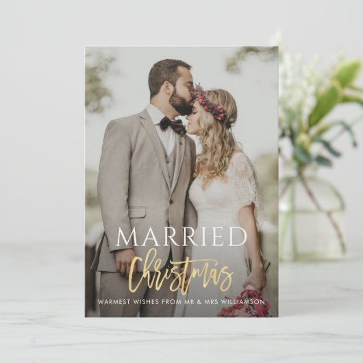 MARIÉ CHRISTMAS or script mariage faire-part (Debout devant)