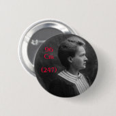 Marie Curie Curium Ronde Button 5,7 Cm (Voorkant /achterkant)