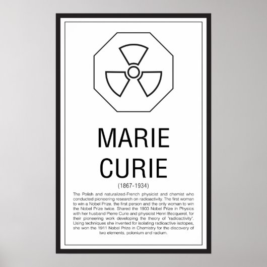 Marie Curie Poster (Voorkant)