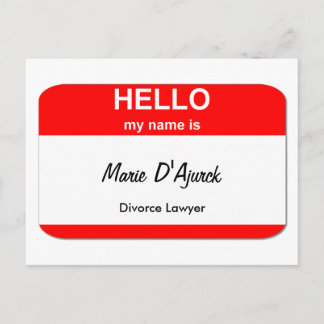 Marie D'Ajurck, Divorce Lawyer Briefkaart