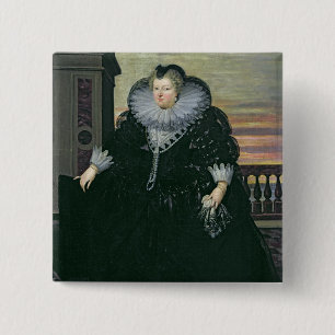Marie de Medici Queen of France, 1617 Vierkante Button 5,1 Cm