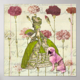 Marie en Hare Poodle Poster