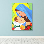 Marie et bébé Jésus toile art (Insitu (Plancher de Bois))