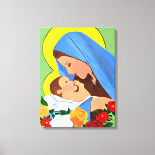 Marie et bébé Jésus toile art