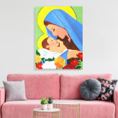 Marie et bébé Jésus toile art (Insitu(Salon))