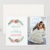 Marié Et Joyeux Carte photo De Vacances Plat (Devant / Derrière)