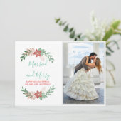 Marié Et Joyeux Carte photo De Vacances Plat (Debout devant)