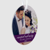 Marié et Joyeux Mariage calligraphie violet (devant)