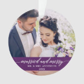 Marié et Joyeux Mariage calligraphie violet (devant)