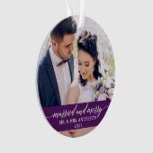 Marié et Joyeux Mariage de calligraphie violet (devant)