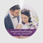 Marié et Joyeux Mariage de calligraphie violet (devant)