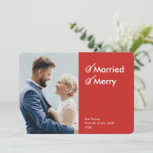 Marié et Joyeux | Premier Carte photo de Noël (Debout devant)