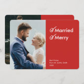 Marié et Joyeux | Premier Carte photo de Noël (Devant / Derrière)