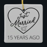 Marié Il Y A 15 Ans III<br><div class="desc">Un design sympa, parfait pour tous ceux qui ont été mariés pendant 15 ans et à une cérémonie de renouvellement du voeu mariage. Il fait une belle tenue assortie pour les couples ! 'Just Married 15 Years ago' (Marié il y a 15 ans) cite un couple qui s'est marié il...</div>