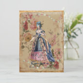 Marie in blauwe uitnodiging (Staand voorkant)