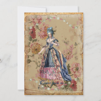 Marie in blauwe uitnodiging