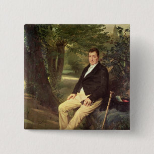 Marie-Joseph Marquis de La Fayette Vierkante Button 5,1 Cm