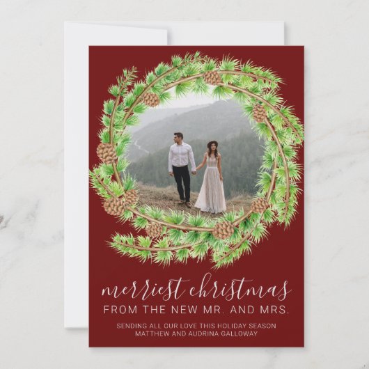 Marié Joyeux Carte photo de Noël (Devant)