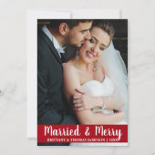 Marié & Joyeux Mariage nouvellement marié Carte ph (Devant)