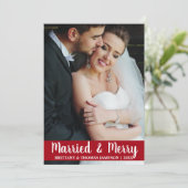 Marié & Joyeux Mariage nouvellement marié Carte ph (Debout devant)