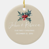 Marié & Joyeux premier ornement d'arbre de Noël (Dos)