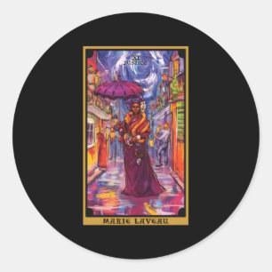 Marie Laveau Justice Tarot Kaart Voodoo Witch New Ronde Sticker