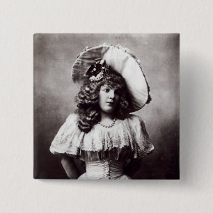 Marie Lloyd Vierkante Button 5,1 Cm