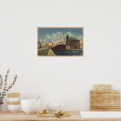 Marie, MI - Uitzicht van Freighter die MacArthur v Poster (Keuken)