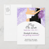 Marié Pailleté de la Mariée Sauver la Date CARTE P (Devant / Derrière)